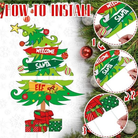 5 Pcs Christmas Decorations Outdoor Lighted up Christmas Yard Signs with Stakes - Picture 4 of 7